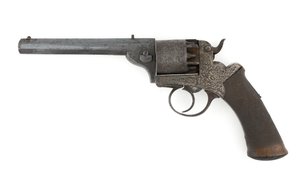 टक्कर साइड-हैमर रिवॉल्वर, संभवतः .38 इंच कैलिबर, c.1860s (रिवॉल्वर, पर्क्यूशन, साइड हैमर) द्वारा अज्ञात कलाकार