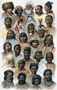 विदेशी मानव जाति के सिर का शरीर विज्ञान और आकार।" "नई प्राकृतिक दवा"" FE Bilz.1898 द्वारा। द्वारा अज्ञात कलाकार