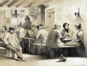 लोकप्रिय छात्रावास "" ले कार्पेट फ्रैंक ""। 19वीं सदी का चित्रण। द्वारा अज्ञात कलाकार