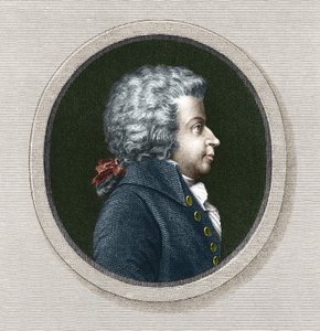 वोल्फगैंग एमॅड्यूस मोजार्ट (1756-1791) द्वारा पोर्ट्रेट - ग्रेव। 19 वी सदी द्वारा अज्ञात कलाकार