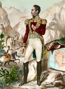 पोर्ट्रेट एन पाइड डी साइमन बोलिवर (1783-1830) 19वीं सदी का सामान्य दक्षिण अमेरिकी उत्कीर्णन। निजि संग्रह द्वारा अज्ञात कलाकार