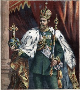 अलेक्जेंडर III (1845-1895) के पैर में पोर्ट्रेट, रूस के सम्राट 1892 की नक्काशी। द्वारा अज्ञात कलाकार