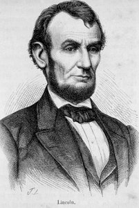 अब्राहम लिंकन का पोर्ट्रेट (1809 - 1865) संयुक्त राज्य अमेरिका के 16वें राष्ट्रपति (1861 - 1865) द्वारा अज्ञात कलाकार