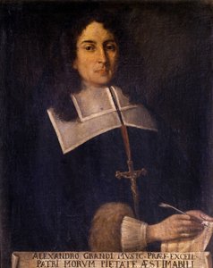 एलेसेंड्रो ग्रैंडी (1577-1630) इतालवी संगीतकार का पोर्ट्रेट। द्वारा अज्ञात कलाकार