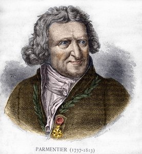 एंटोनी ऑगस्टिन पारमेंटियर (1737 - 1813) का पोर्ट्रेट, फ्रांसीसी सैन्य फार्मासिस्ट और कृषि विज्ञानी - लेस कंटेम्पोरेन्स में, और 19 वीं शताब्दी के अंत में। द्वारा अज्ञात कलाकार