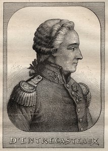 एंटोनी ब्रूनी (ब्रूनी) डी'एंट्रेकास्टो (1737-1793) का पोर्ट्रेट - "द ग्रैंड्स मेरिनर्स ऑफ़ द 18वीं सेंचुरी" से लिया गया चित्रण द्वारा अज्ञात कलाकार