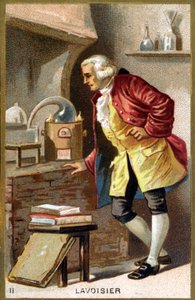 एंटोनी लॉरेंट डी लवॉज़ियर (1743 - 1794) का पोर्ट्रेट, फ्रांसीसी रसायनज्ञ। क्रोमोलिथोग्राफी 19वीं सदी। द्वारा अज्ञात कलाकार