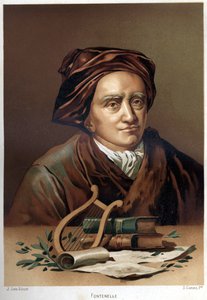 फोंटेनेल (1657-1757) द्वारा बर्नार्ड ले बॉयर (ले बोवियर) का पोर्ट्रेट। 19 वीं शताब्दी के अंत की क्रोमोलिथोग्राफी। लुई फिगुएर द्वारा "ला सिएनसिया वाई सस होम्ब्रेस" पर आधारित। बार्सिलोना 1881 द्वारा अज्ञात कलाकार