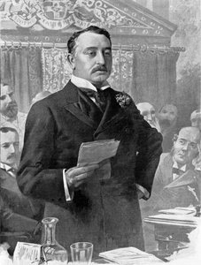 सेसिल जॉन रोड्स का पोर्ट्रेट (1853-1902) ब्रिटिश व्यवसायी और औपनिवेशिक प्रशासक। द्वारा अज्ञात कलाकार