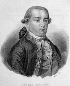 सेसारे बोन्साना का पोर्ट्रेट, मार्क्विस डी बेकेरिया (1738 - 1794), इतालवी न्यायविद। द्वारा अज्ञात कलाकार