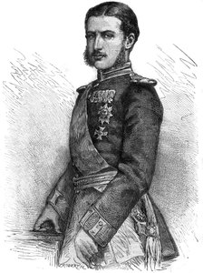 चार्ल्स डी होहेनज़ोलर्न (1839-1914) का पोर्ट्रेट, रोमानिया के राजकुमार को फिर से प्राप्त करना, फिर राजा चार्ल्स I (कैरोल I) - "द इलस्ट्रस जर्नल" में उत्कीर्णन द्वारा अज्ञात कलाकार