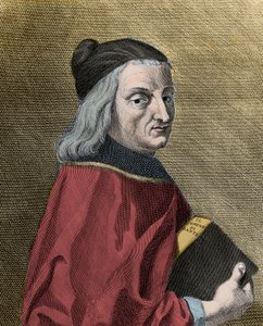 क्रिस्टोफोरो लैंडिनो का पोर्ट्रेट (1424-1498), इतालवी मानवतावादी द्वारा अज्ञात कलाकार