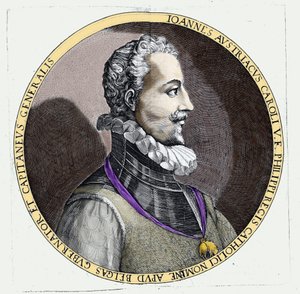 ऑस्ट्रिया के डॉन जुआन (1547-1578) का पोर्ट्रेट, चार्ल्स वी (1500 - 1558) का नाजायज बेटा। एनग्रेविंग द्वारा अज्ञात कलाकार