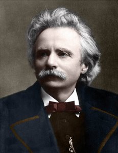 एडवर्ड ग्रिग का पोर्ट्रेट (1843 - 1907) नॉर्वेजियन संगीतकार। द्वारा अज्ञात कलाकार