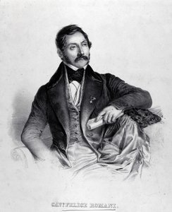 फेलिस रोमानी का पोर्ट्रेट, लिबरेटिस्ट, कवि और इटालियन आलोचक (1788-1865)। द्वारा अज्ञात कलाकार