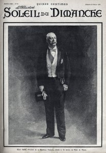 फेलिक्स फॉरे का पोर्ट्रेट (1841-1899), फ्रांसीसी गणराज्य के राष्ट्रपति ने उनकी मृत्यु के दौरान 16 फरवरी को पालिस डी एल एलिसी में प्रकाशित किया। "" ले सन-डु-डिमांचे" में उत्कीर्णन, 28 फरवरी द्वारा अज्ञात कलाकार