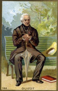 फ्रांकोइस गुइज़ोट का पोर्ट्रेट (1787 - 1874) फ्रांसीसी राजनीतिज्ञ और इतिहासकार। 19 वीं शताब्दी की क्रोमोलिथोग्राफी। द्वारा अज्ञात कलाकार