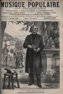 फ्रांज लिस्ट्ट (1811-1886) का पोर्ट्रेट, हंगेरियन संगीतकार, पियानोवादक और कंडक्टर (फ्रांज लिस्ट्ट, हंगेरियन संगीतकार, पियानोवादक और कंडक्टर) "लोकप्रिय संगीत" में उत्कीर्णन "शानदार साप्ताहिक समाचार पत्र - 1882 द्वारा अज्ञात कलाकार