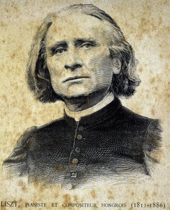 फ्रांज लिस्ट्ट का पोर्ट्रेट, हंगेरियन पियानोवादक और संगीतकार (1811 - 1886) - "" लेस कंटेम्पोरेन्स "" में, और 19 वीं शताब्दी के अंत में। द्वारा अज्ञात कलाकार