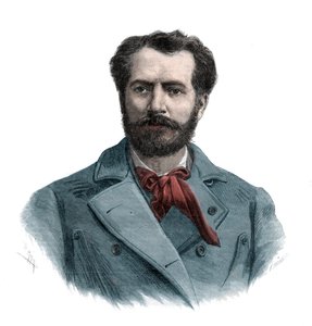 फ्रेडरिक अगस्टे बार्थोल्डी का पोर्ट्रेट (1834-1904), फ्रांसीसी मूर्तिकार - उत्कीर्णन 1883 द्वारा अज्ञात कलाकार