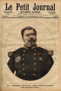 नेपोलियन III (1808-1873) के फ्रेंको-प्रुशियन युद्ध (1870) की आपदा में भाग लेने वाले फ्रांसीसी आर्मी के चीफ ऑफ स्टाफ, जनरल लियोपोल्ड डावाउट, ड्यूक ऑफ ऑरस्टेड (1829-1904) का पोर्ट्रेट। "" ले पेटिट जर्नल "" 17/09/1891 में उत्कीर्णन। सेल्वा द्वारा अज्ञात कलाकार