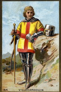 ज्योफ्रोई डी विलेहार्डौइन का पोर्ट्रेट (1150 - 1213)। 19 वीं शताब्दी के उत्तरार्ध की क्रोमोलिथोग्राफी। द्वारा अज्ञात कलाकार