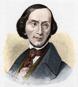 हंस क्रिश्चियन एंडरसन का पोर्ट्रेट (1805-1875), डेनिश लेखक। द्वारा अज्ञात कलाकार