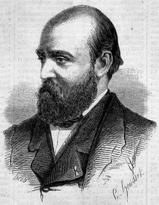 हेनरी मर्गर का पोर्ट्रेट (1822-1861), फ्रांसीसी लेखक। 2 फरवरी 1861 के "" ले मोंडे इलस्ट्रे "" संख्या ¡199 में उत्कीर्णन। द्वारा अज्ञात कलाकार