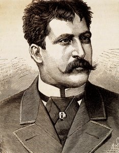 इतालवी गेय गायक मटिया बत्तीस्तिनी (1857-1928) का पोर्ट्रेट। 19वीं सदी की नक्काशी। द्वारा अज्ञात कलाकार