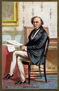 जैकब लिबमैन मेयरबीर (1791-1864), जर्मन संगीतकार का पोर्ट्रेट। 19 वीं शताब्दी के उत्तरार्ध की क्रोमोलिथोग्राफी। द्वारा अज्ञात कलाकार