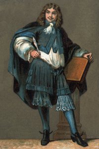 जीन बैप्टिस्ट पॉक्वेलिन डिट मोलिरे (1622-1673) का पोर्ट्रेट क्रोमोलिथोग्राफी लगभग 1890। द्वारा अज्ञात कलाकार
