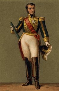 जीन लैंस का पोर्ट्रेट, ड्यूक ऑफ मोंटेबेलो (1769 - 1809) फ्रांस का मार्शल। 19 वीं शताब्दी की क्रोमोलिथोग्राफी। द्वारा अज्ञात कलाकार