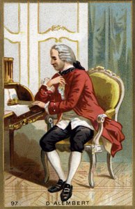 जीन ले रोंड डी'अलेम्बर्ट (1717 - 1783) का पोर्ट्रेट, फ्रांसीसी दार्शनिक, लेखक, भौतिक विज्ञानी और गणितज्ञ। 19 वीं शताब्दी की क्रोमोलिथोग्राफी। द्वारा अज्ञात कलाकार