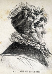 जीन लुईस हेनरीट जेनेस्ट का पोर्ट्रेट, मैडम कैंपन (1752 - 1822), फ्रांसीसी शिक्षक - "" लेस कंटेम्पोरेंस "" में, और 19 वीं शताब्दी के अंत में। द्वारा अज्ञात कलाकार