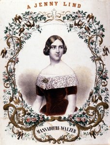 जेनी लिंड (1820-1887), स्वीडिश गायक का पोर्ट्रेट। द्वारा अज्ञात कलाकार