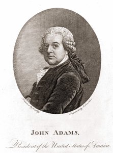 जॉन एडम्स का पोर्ट्रेट (1735 - 1826), संयुक्त राज्य अमेरिका के दूसरे राष्ट्रपति (1797 - 1801)। उत्कीर्णन एस.डी. 19 वी सदी। द्वारा अज्ञात कलाकार