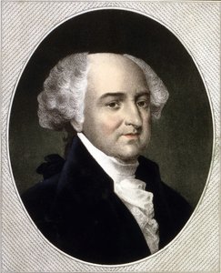 जॉन एडम्स का पोर्ट्रेट (1735 - 1826), संयुक्त राज्य अमेरिका के दूसरे राष्ट्रपति (1797 - 1801)। उत्कीर्णन एस.डी. 19 वी सदी। द्वारा अज्ञात कलाकार