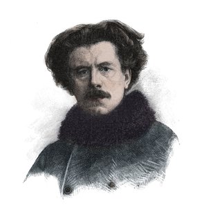 जोसेफ अगस्टे मौरिस रोलिनैट का पोर्ट्रेट (1846 -1903) अंग्रेजी कवि - उत्कीर्णन द्वारा अज्ञात कलाकार