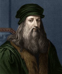 लियोनार्ड डी विंची (1452-1519) (लियोनार्डो दा विंची), इतालवी चित्रकार का पोर्ट्रेट। द्वारा अज्ञात कलाकार