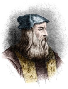 लियोनार्ड डी विंची (लियोनार्डो दा विंची) (1452-1519), इतालवी चित्रकार का पोर्ट्रेट। द्वारा अज्ञात कलाकार