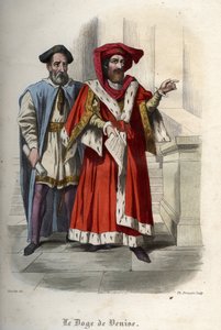 लियोनार्डो लोरेडन (लोरेडानो) (1436-1521) का पोर्ट्रेट, वेनिस गणराज्य का डोगे। मौरिस लाचात्रे द्वारा 1842 से "हिस्टोइरे डेस पोप्स" में उत्कीर्णन। निजि संग्रह। द्वारा अज्ञात कलाकार
