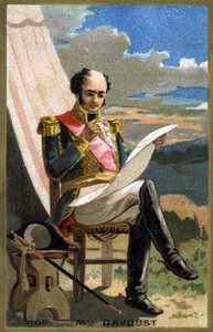 लुई निकोलस का पोर्ट्रेट (लुई-निकोलस) डी'वाउट, डिट डावाउट (1770-1823), फ्रांस के मारेचल - 19 वीं शताब्दी के अंत की क्रोमोलिथोग्राफी द्वारा अज्ञात कलाकार