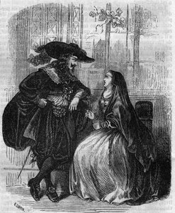 लुई XIII (1601-1643) फ्रांस के राजा और मैडेमोसेले डी लाफायेट का पोर्ट्रेट - 19 वीं शताब्दी का उत्कीर्णन द्वारा अज्ञात कलाकार