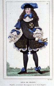लुई डी फ्रांस का पोर्ट्रेट, ड्यूक ऑफ बरगंडी (1682 - 1712) जिसे "द ग्रेट दौफिन" के रूप में जाना जाता है। 1830 से उत्कीर्णन। द्वारा अज्ञात कलाकार
