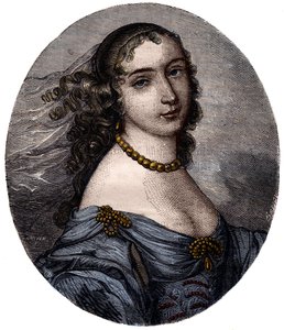 मार्गुराइट हेसेन का पोर्ट्रेट, मैडम डे ला सब्लिएरे (1636-1693) फ्रेंच सलोनियर। 19वीं सदी की नक्काशी। द्वारा अज्ञात कलाकार