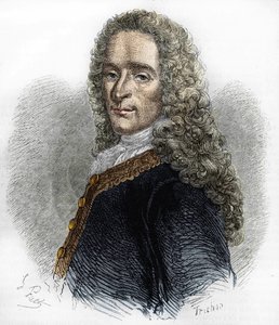 मैरी-फ्रेंकोइस अरोएट डी वोल्टेयर का पोर्ट्रेट (1695-1778), फ्रांसीसी लेखक। द्वारा अज्ञात कलाकार