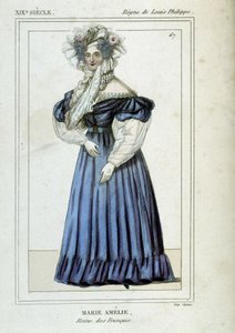 मैरी एमेली डी बॉर्बन (1782 - 1866) का पोर्ट्रेट, फ्रांसीसी की रानी, लुई फिलिप I की पत्नी। द्वारा अज्ञात कलाकार
