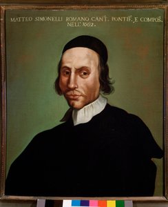 माटेओ सिमोनेली (1618-1696) का पोर्ट्रेट इतालवी संगीतकार बेनामी पेंटिंग। 1662. बोलोग्ना, सिविक संग्रहालय संग्रहालय द्वारा अज्ञात कलाकार