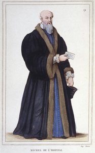 मिशेल डी ल'हॉस्पिटल का पोर्ट्रेट (मिशेल डी ल'होपिटल, सी। 1504 - 1573), फ्रांसीसी राजनीतिज्ञ। द्वारा अज्ञात कलाकार