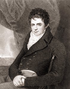 रॉबर्ट फुल्टन (1765 - 1815), अमेरिकी जहाज निर्माण मैकेनिक (नॉटिलस) का पोर्ट्रेट। 19वीं सदी की नक्काशी। द्वारा अज्ञात कलाकार